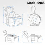 Heavy Duty Power Lift Recliner Chair for Elderly with Massage and Lumbar Heating