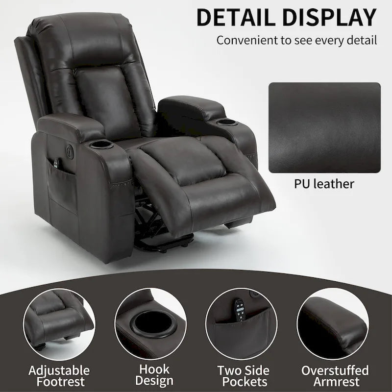 Heavy Duty Power Lift Recliner Chair for Elderly with Massage and Lumbar Heating