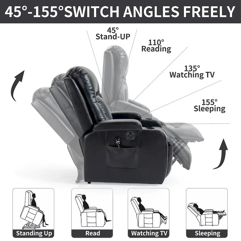 Heavy Duty Power Lift Recliner Chair for Elderly with Massage and Lumbar Heating