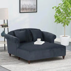 66 Upholstered Loveseat Chaise Lounge Chair with Birch Legs