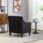 Black Modern 26.8 Arm Chair with Rubber Wood Legs