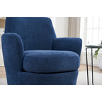 29.3 Upholstered Swivel Barrel Chair with Stainless Steel Base