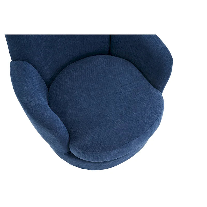 29.3 Upholstered Swivel Barrel Chair with Stainless Steel Base