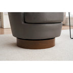 29.3 Upholstered Swivel Barrel Chair with Stainless Steel Base