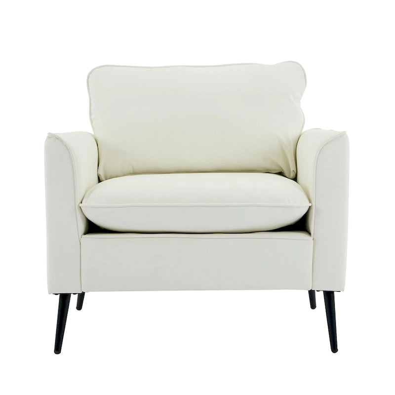 Cat paw leather upholstered sofa 1PC Cream White