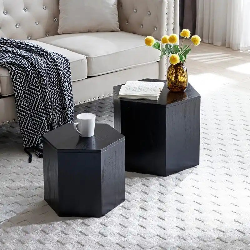 Coffee Tables,MDF with ash/oak/walnut veneer side table/nesting table set of 2 for living room,office,bedroom