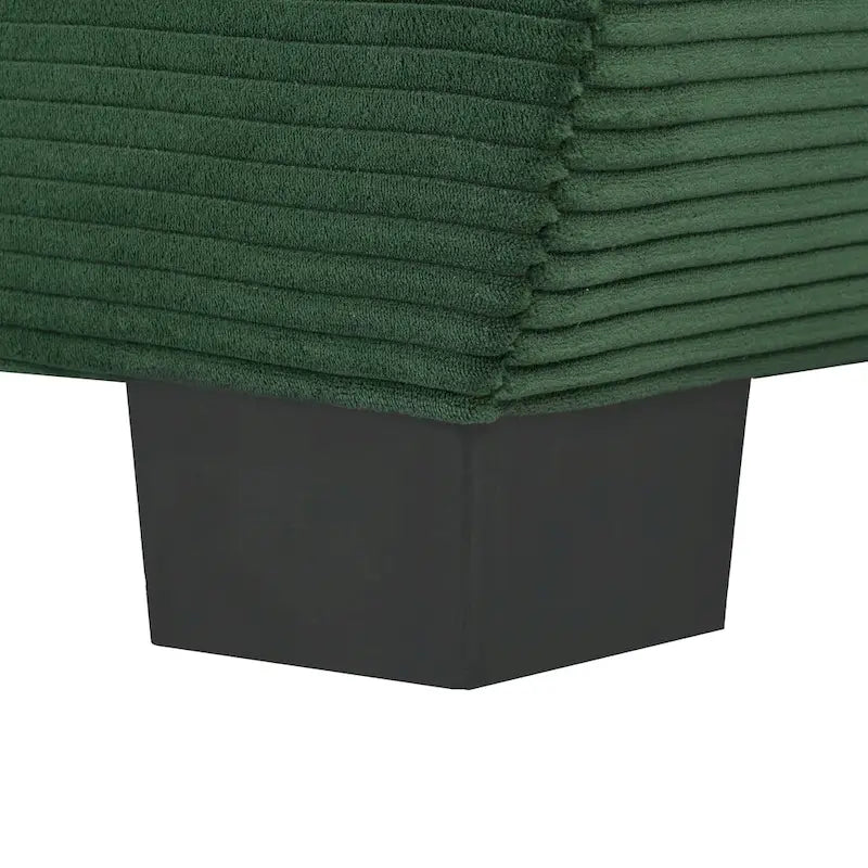 85.4 Modern Curved Sofa, Back Upholstered Couch with 2 Decorative Throw Pillows, Corduroy Fabric Couch