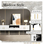 71 Modern TV Stand with 2 Cabinets& Open Compartments, Entertainment Center for TVs up to 80, Television Console