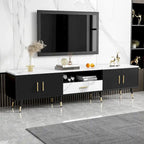 71 Modern TV Stand with 2 Cabinets& Open Compartments, Entertainment Center for TVs up to 80, Television Console