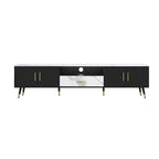 71 Modern TV Stand with 2 Cabinets& Open Compartments, Entertainment Center for TVs up to 80, Television Console