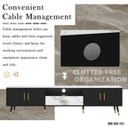 71 Modern TV Stand with 2 Cabinets& Open Compartments, Entertainment Center for TVs up to 80, Television Console