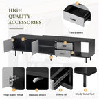 Modern TV Stand with 2 Doors and Large Storage Cabinet