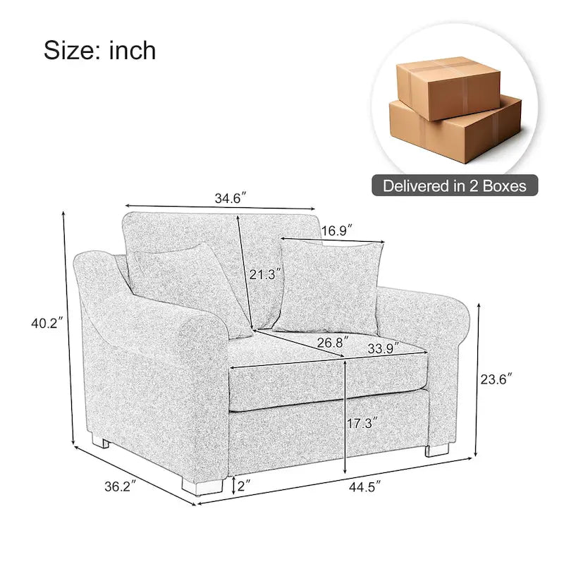 Modern Chenille Oversized Armchair