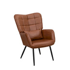 Bonded Leather Armchair Modern Accent Chair Set of 2