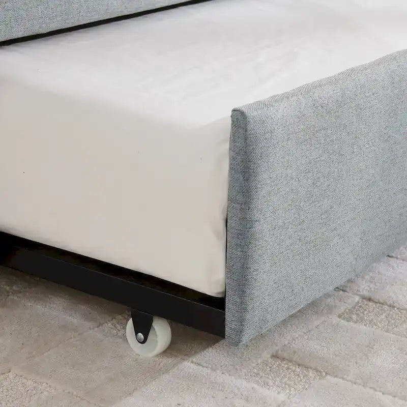 Full Size Daybed with Trundle Upholstered Sofa Bed
