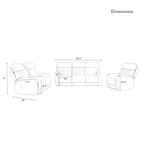 3-Piece Leather Zero Gravity Power Reclining Sofa Set with Power Headrest and Power Lumbar,USB&USB-C Port