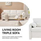 3-Seater Sofa 77 Chenille Couch - Plush Triple Seater Sofa with High-Density Foam Cushions, Deep Seat Living Room Couch