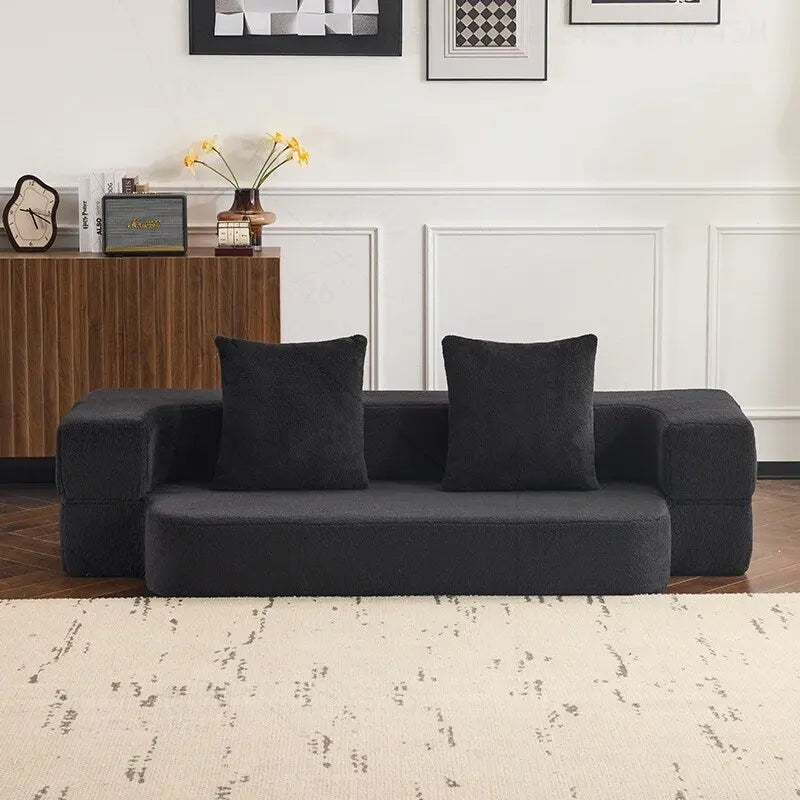 Versatile Transformable Sofa with Ottoman Stools for Compact Spaces