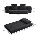 Versatile Transformable Sofa with Ottoman Stools for Compact Spaces