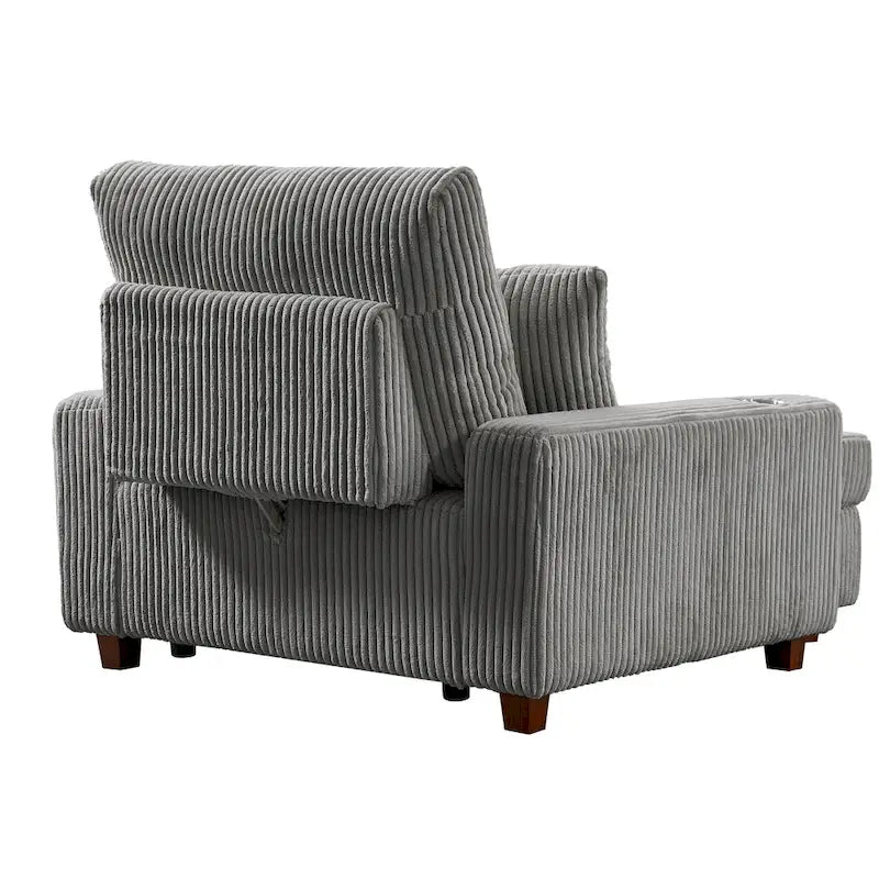 Upholstered Chaise Lounge with Adjustable Backrest Lounge Chair