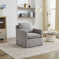Swivel Accent Chair, Upholstered Skirted Swivel Chair with Removable Back Cushion, 360 Degree Comfy Armchair