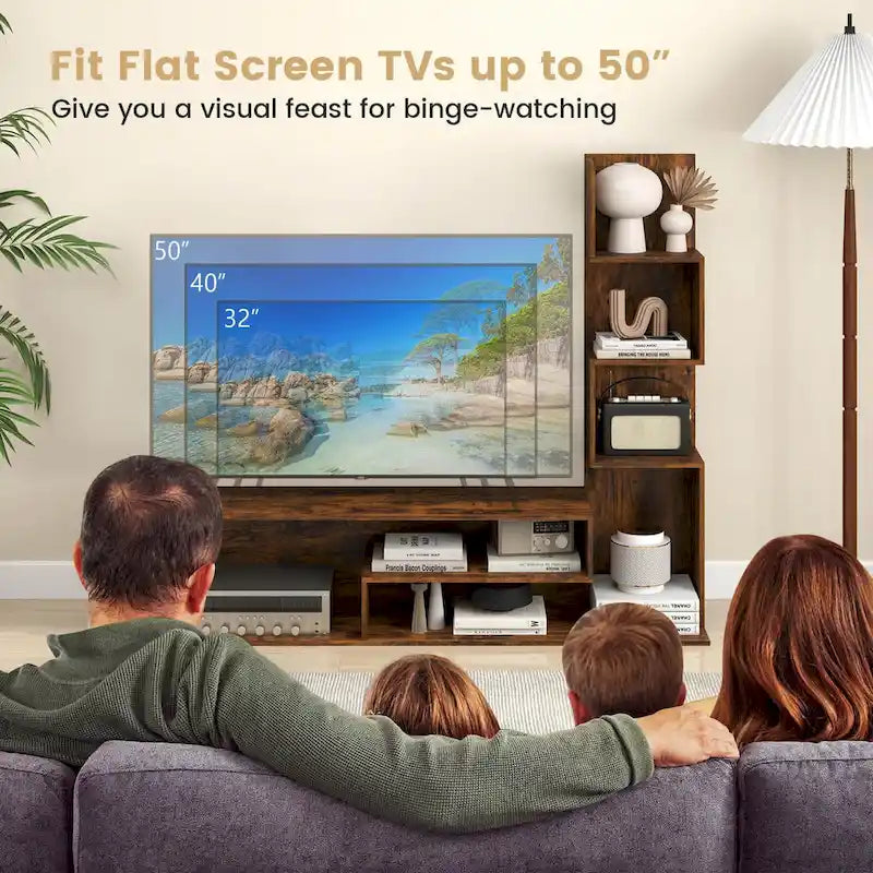 Modern Cube TV Stand with Open Storage