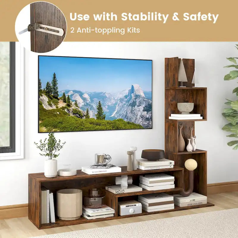 Modern Cube TV Stand with Open Storage