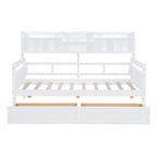 Twin Daybed with Storage Drawers & Shelves, Solid Wood Frame