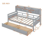 Twin Daybed with Storage Drawers & Shelves, Solid Wood Frame