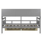 Twin Daybed with Storage Drawers & Shelves, Solid Wood Frame