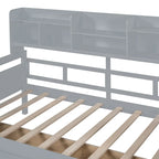 Twin Daybed with Storage Drawers & Shelves, Solid Wood Frame