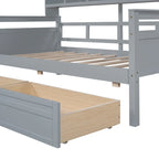 Twin Daybed with Storage Drawers & Shelves, Solid Wood Frame