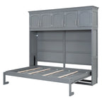 Queen Size Murphy Bed Wall Bed with Top Cabinets