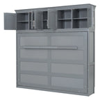 Queen Size Murphy Bed Wall Bed with Top Cabinets