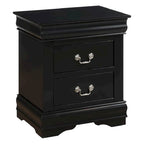 Fy Four Piece Queen Size Bedroom Set, Antique Nickel Metal Handles, Black