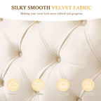 Velvet Upholstered Bed Frame Queen Size Button Tufted Bed