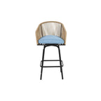 Outdoor Patio Bar Stools Set of 4 with Armrests, All Weather Rattan Bar Chairs with Backrest for Backyard, Garden, Pool, Balcony