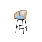 Outdoor Patio Bar Stools Set of 4 with Armrests, All Weather Rattan Bar Chairs with Backrest for Backyard, Garden, Pool, Balcony