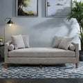 75.2 Chenille 3-Seater Sleeper Sofa with 4 Throw Pillows And 2 Bolsters