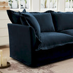 120 Chenille L-Shaped Sectional with Convertible Ottoman & 2 Pillows and 3-Seater Cloud Couch