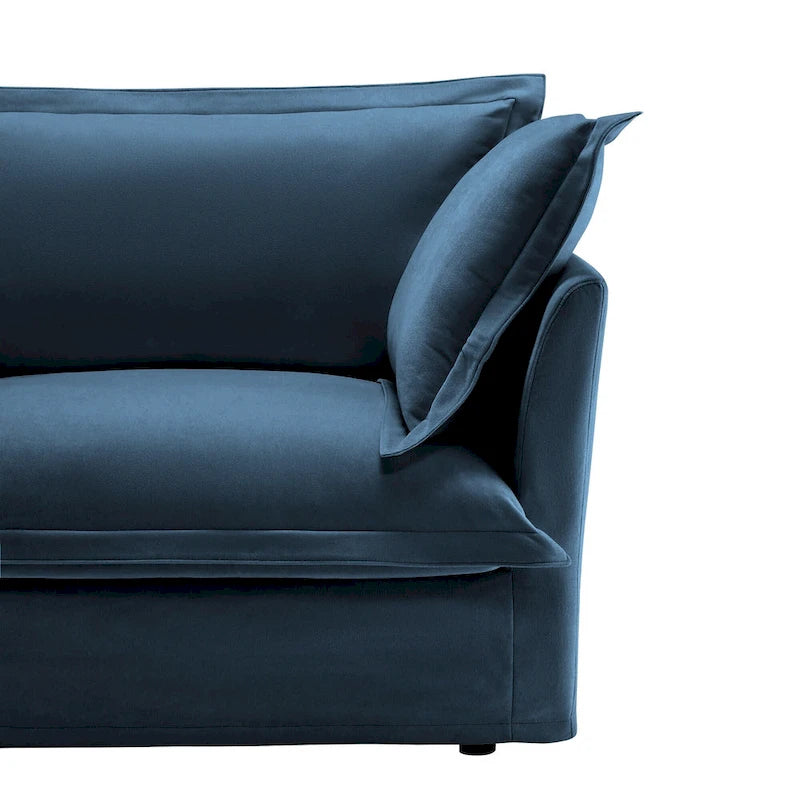 120 Chenille L-Shaped Sectional with Convertible Ottoman & 2 Pillows and 3-Seater Cloud Couch