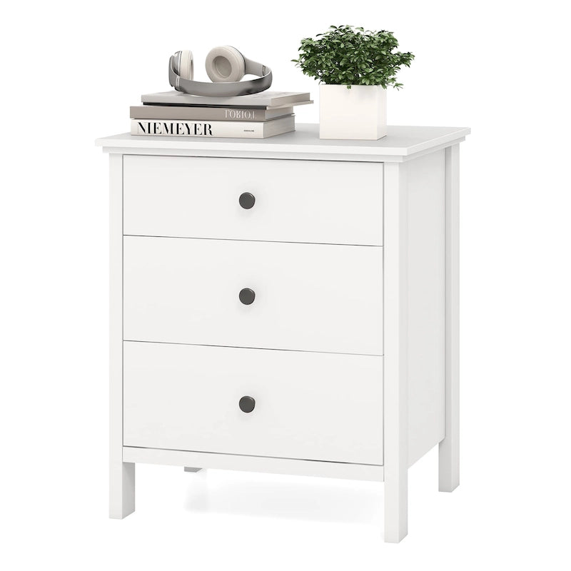 3-Drawer Wooden Nightstand Bedside Table