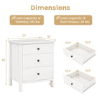 3-Drawer Wooden Nightstand Bedside Table