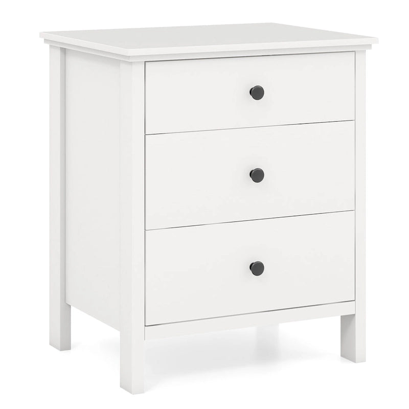3-Drawer Wooden Nightstand Bedside Table