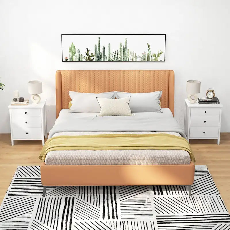 3-Drawer Wooden Nightstand Bedside Table