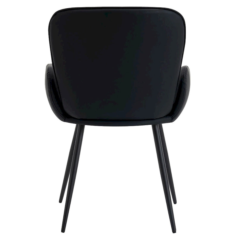 Set of 4 Cat-Scratch Resistant Dining Chairs with Gold Metal Legs