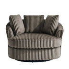 DREAMSIDEA 2 Set Recessed Arm Slipcovered Swivel Barrel Chair