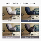 Modern Chenille 360 Swivel Office Chair with Metal Base Frame