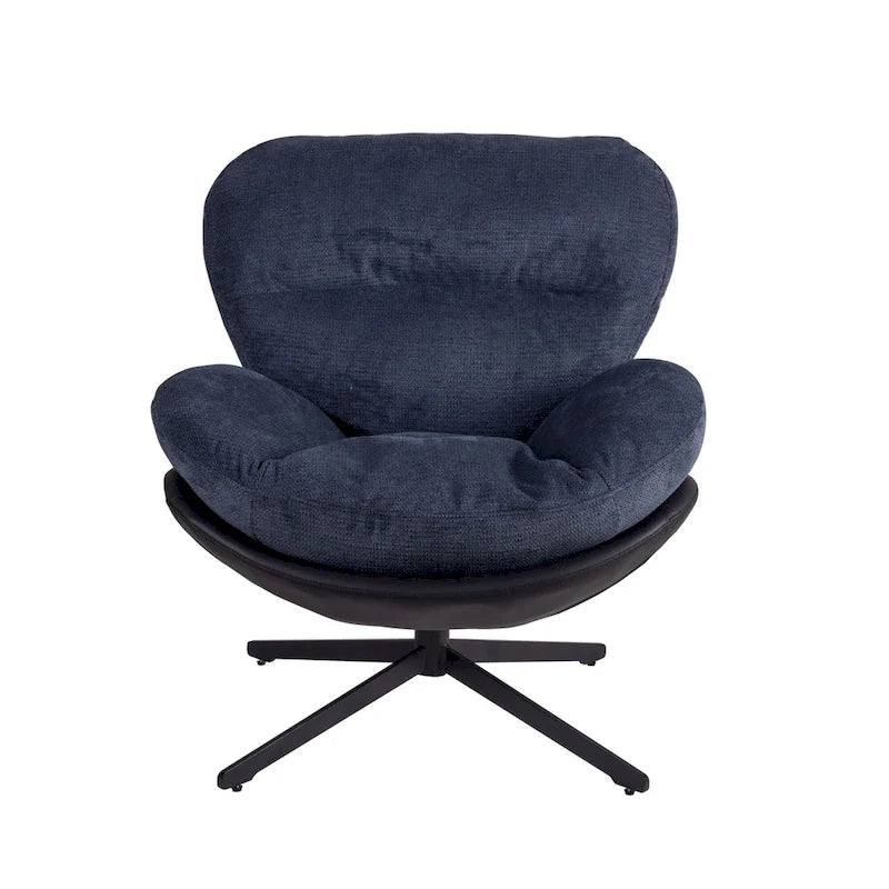 Modern Chenille 360 Swivel Office Chair with Metal Base Frame