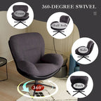 Modern Chenille 360 Swivel Office Chair with Metal Base Frame